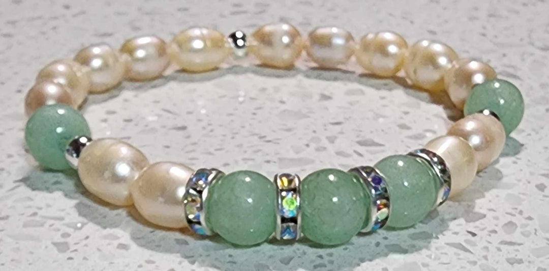 Jewellery - Genuine Semi Precious Gemstone & Freshwater Pearl Bracelet