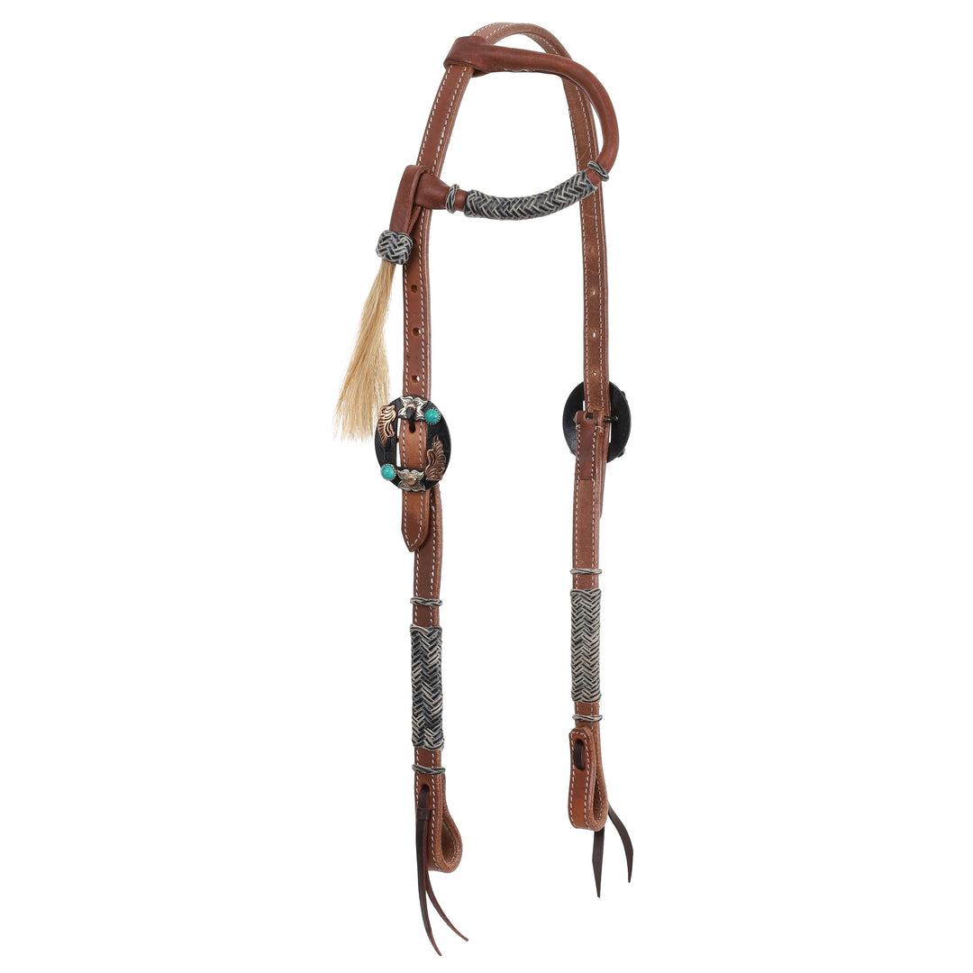 Western Bridle - One Ear with Rawhide Detail