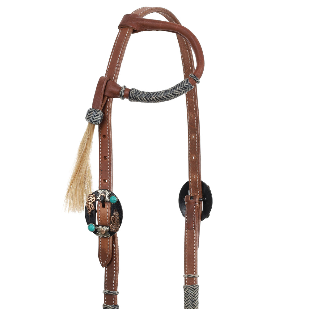 Western Bridle - One Ear with Rawhide Detail