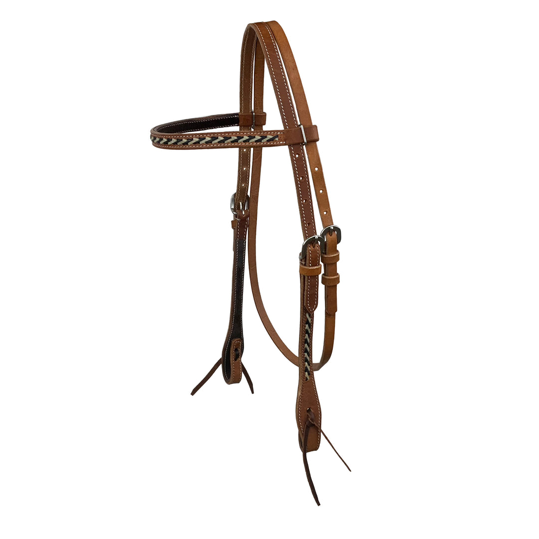 Western Bridle  Browband Rawhide Detail