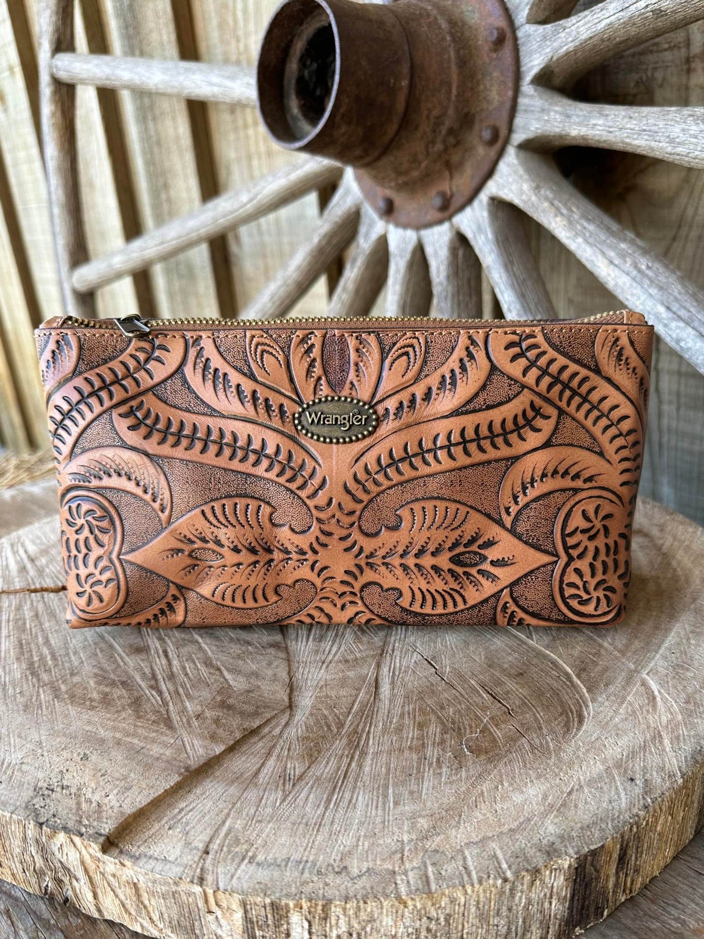 Gift - Wrangler Tooled Leather Costmetic Case