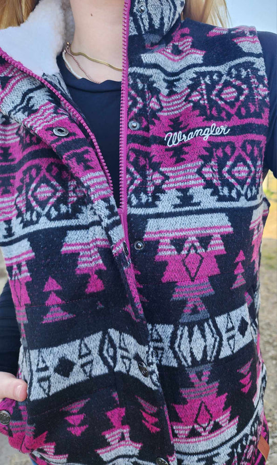Wrangler Santana Warm Wool Blend Aztec Vest Size, S or M