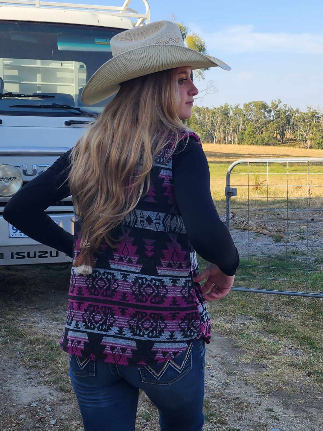 Wrangler Santana Warm Wool Blend Aztec Vest Size, S or M