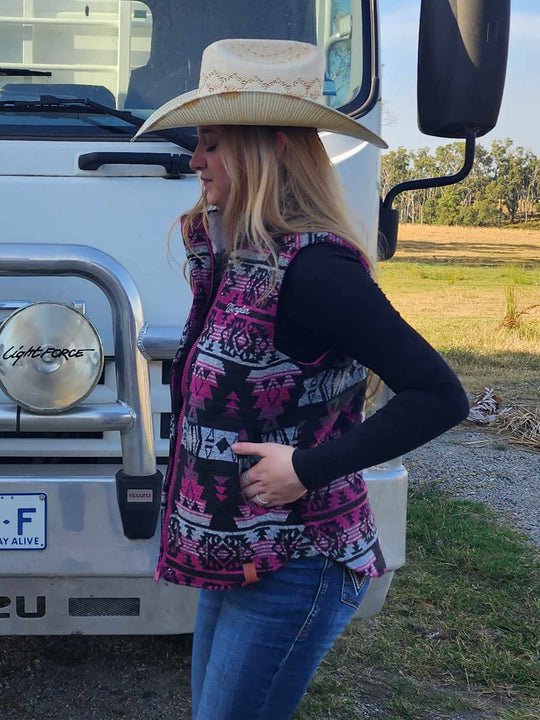 Wrangler Santana Warm Wool Blend Aztec Vest Size, S or M