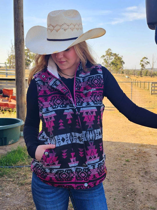 Wrangler Santana Warm Wool Blend Aztec Vest Size, S or M