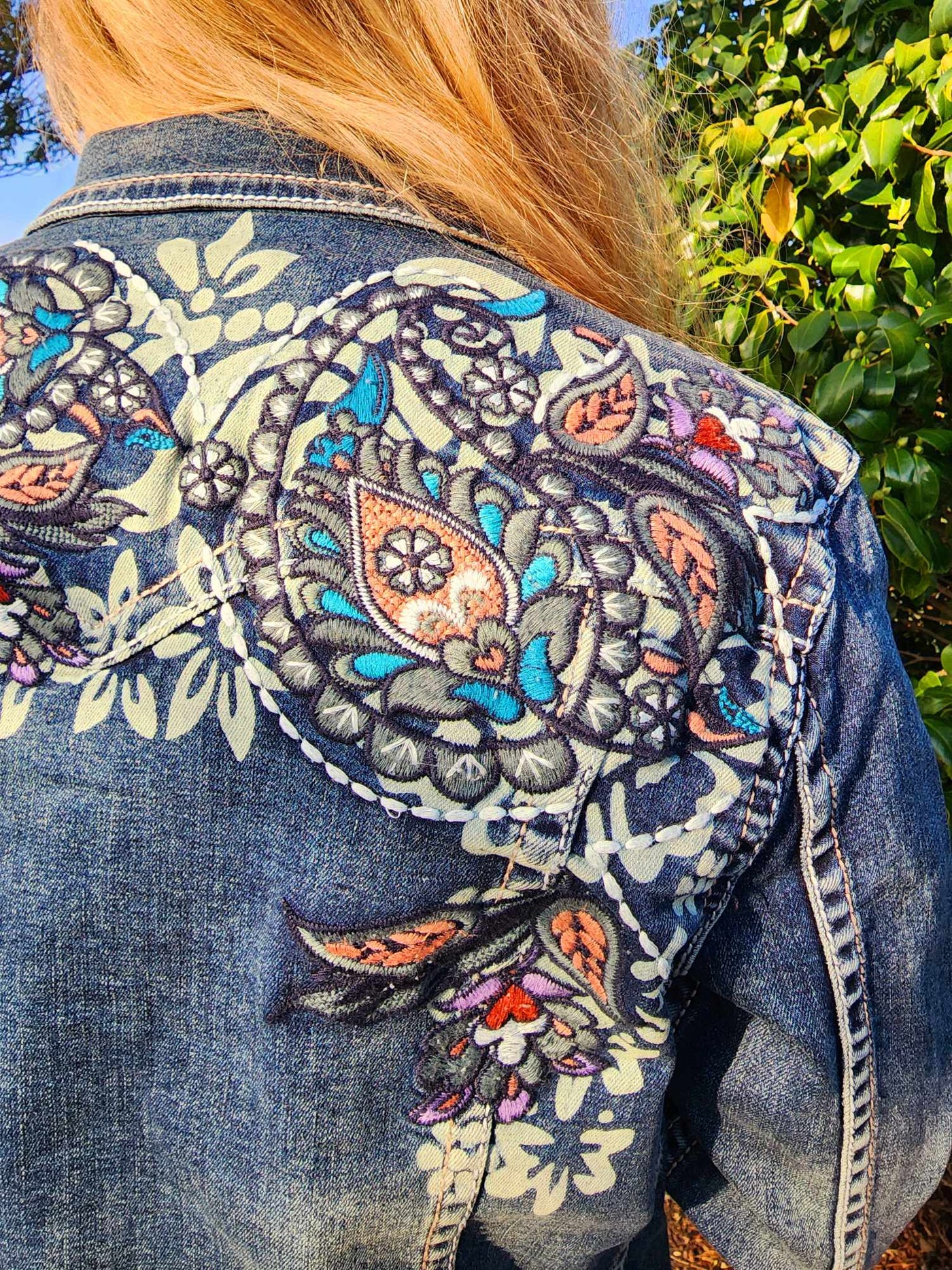 Grace in  La Denim Cowgirl Jacket Embroidery