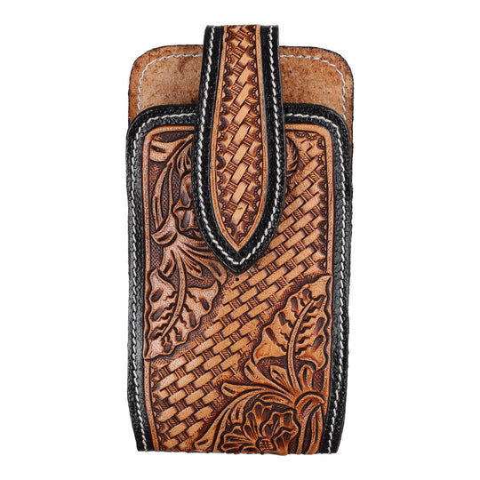 Phone -  Genuine Tooled Leather Phone Holder Case
