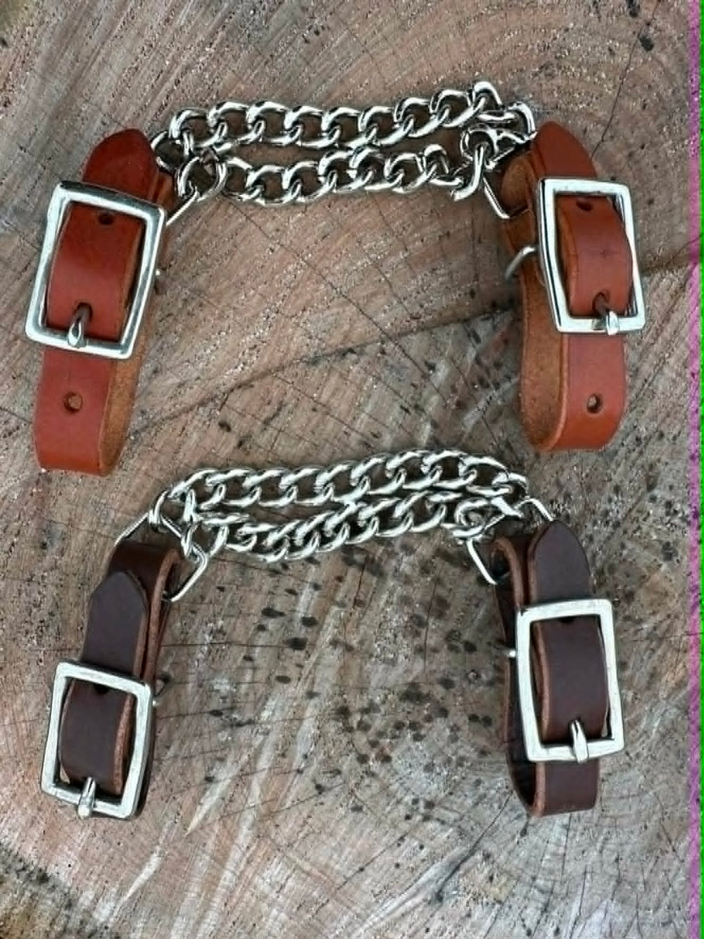 Curb Strap - Leather and Chain Style Curb Strap
