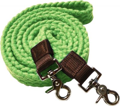 Reins -   7.5'  cotton roping/barrel reins with scissor snap ends