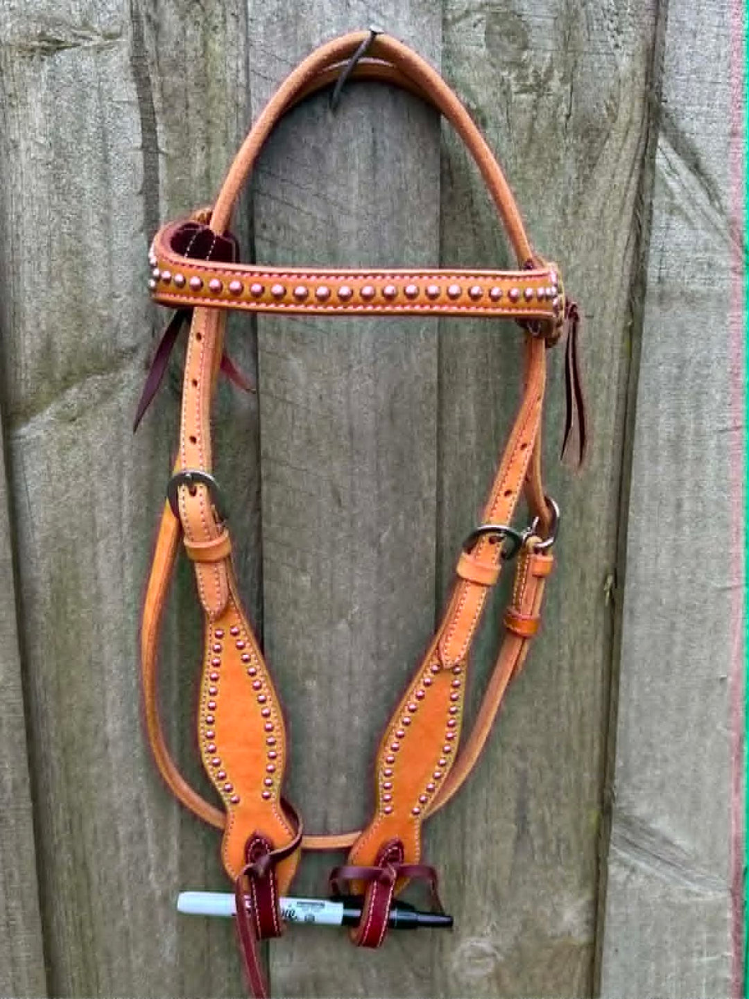 Western Bridle Browband Two Tone Leather