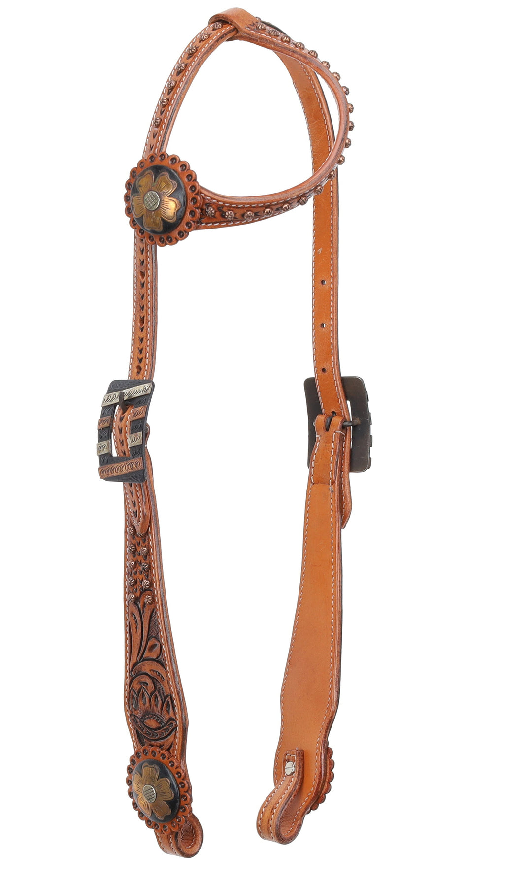 Western Tack Set - One ear Daisy Leather Bridle & Breastcollar Set