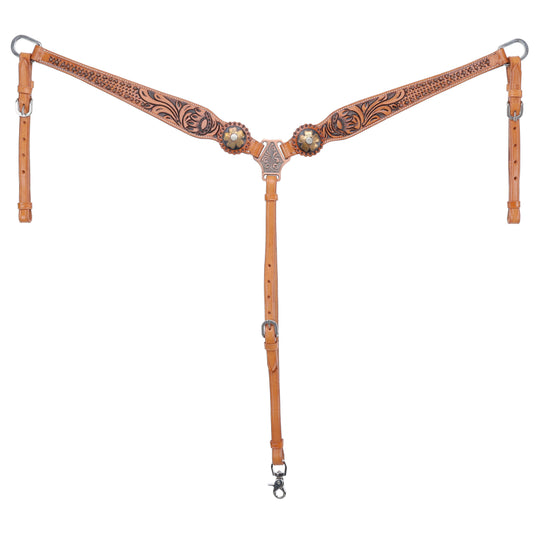 Western Tack Set - One ear Daisy Leather Bridle & Breastcollar Set