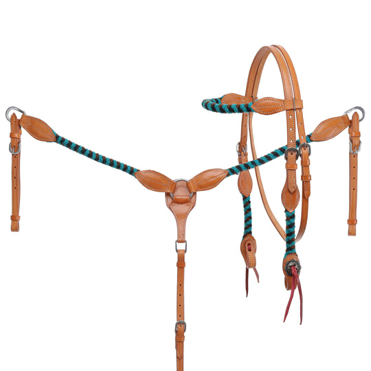 Western Tack Set - Browband Braided Mohair Bridle & Breastcollar
