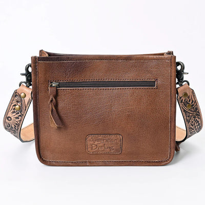 American Darling Genuine Tooled Sunflower Leather Crossbody Handbag