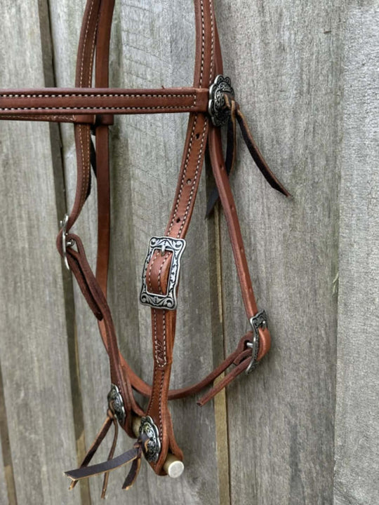 Western Bridle Show Browband High Quality Oiled Leather USA Made