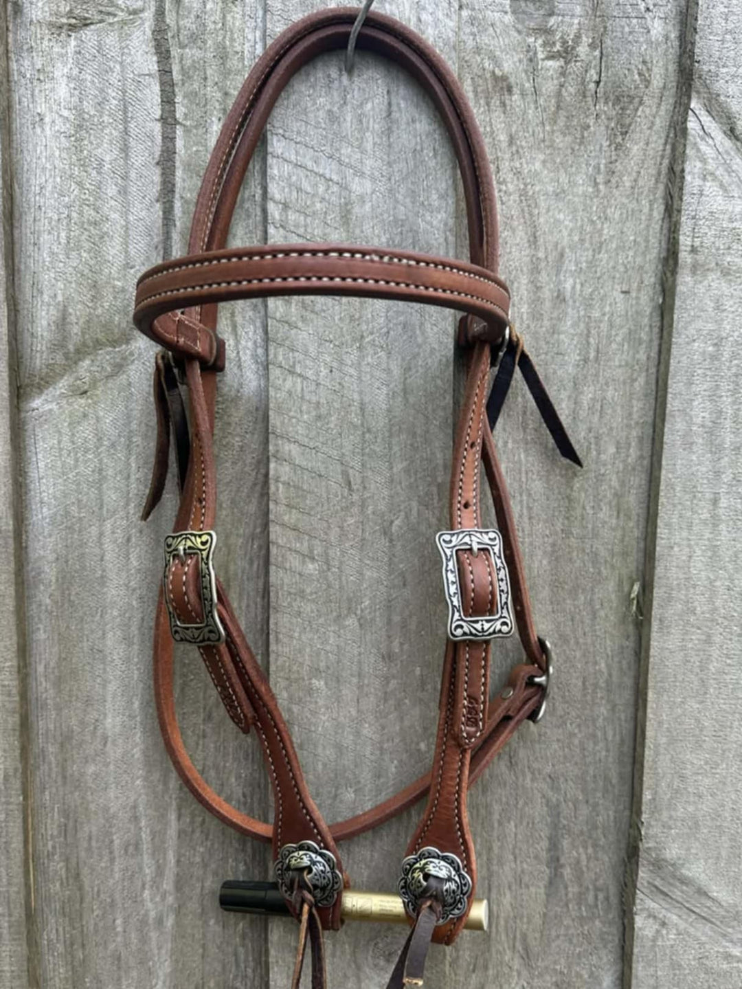 Western Bridle Show Browband High Quality Oiled Leather USA Made