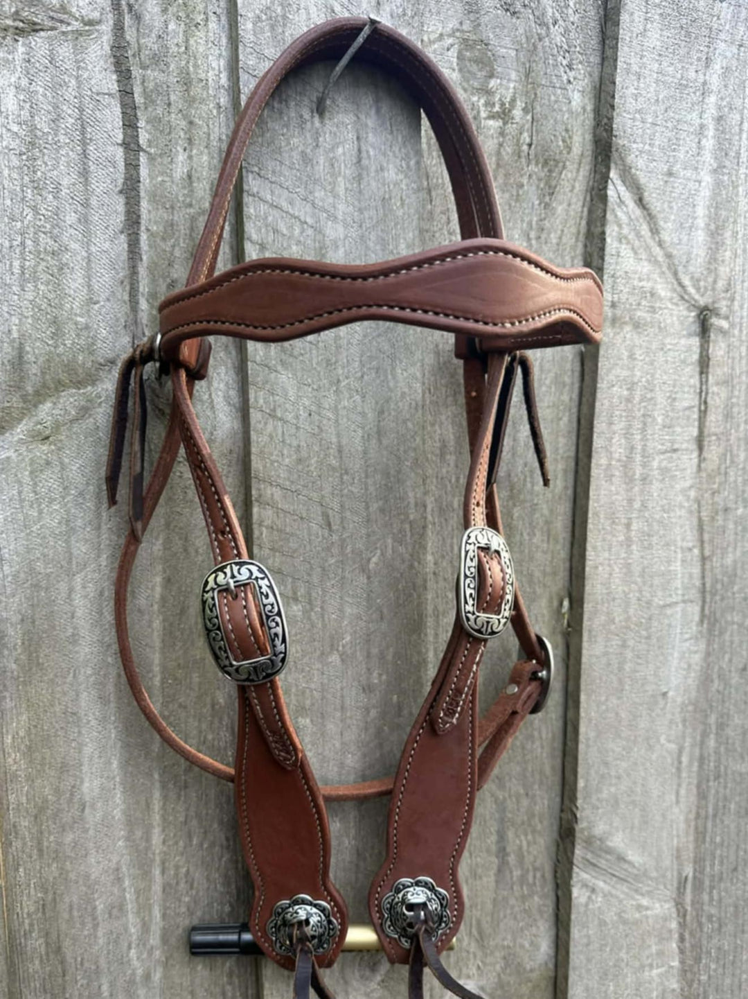 Western Bridle Show Browband High Quality Oiled Leather USA Made