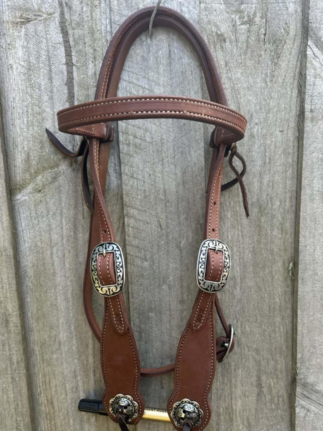 Western Bridle Show Browband High Quality Oiled Leather USA Made