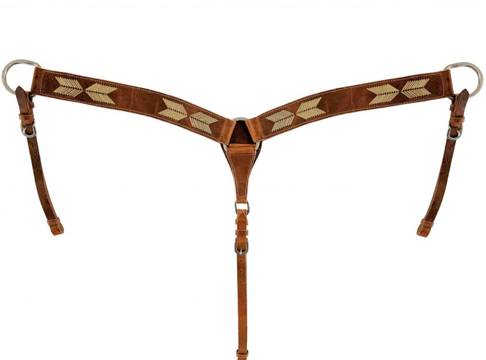 Western Breastcollar Rawhide Medium Leather Breastplate Ranch