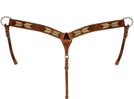 Western Breastcollar Rawhide Medium Leather Breastplate Ranch