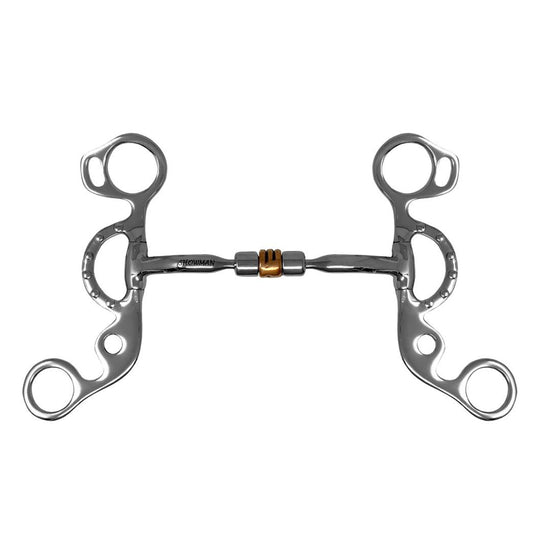 Bit -  Comfort Jointed Copper Roller Short Shank Snaffle Curb Bit