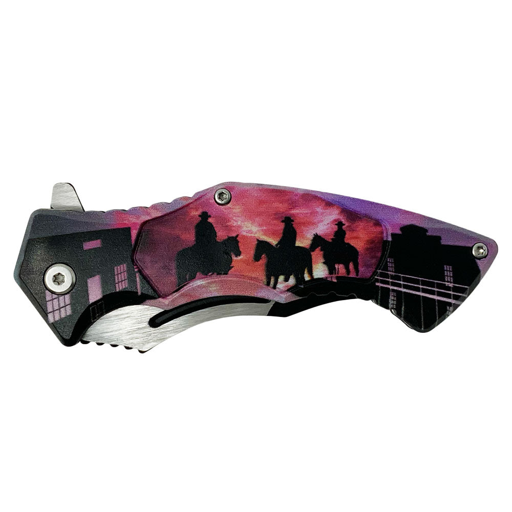 Knive - Cowboy Horse Sunrise Pocket Knife