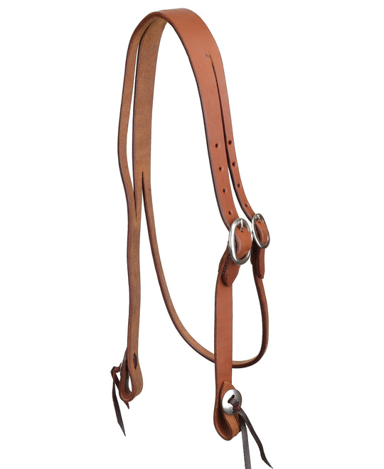Western Bridle One Ear harness leather split ear Bridle with throat lash