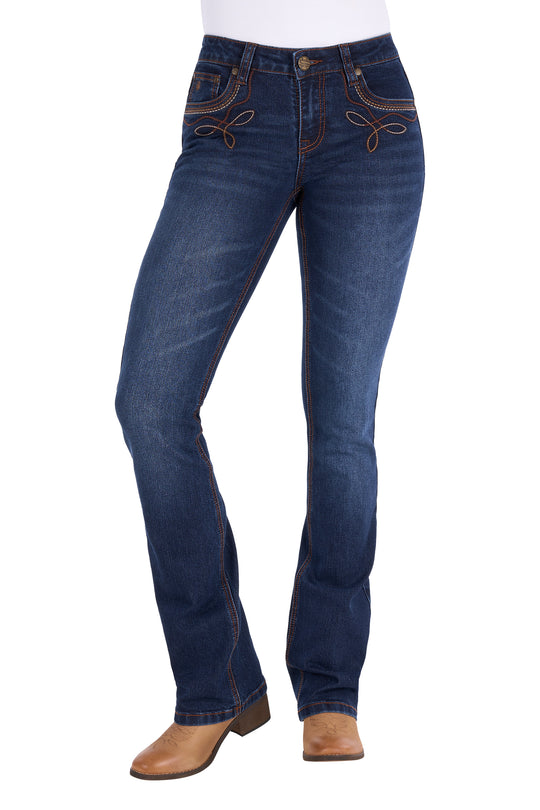Pure Western Eden Mid Rise Bootcut 34" Leg Jeans