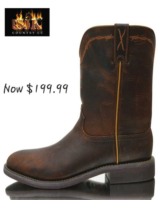 Twisted X Waterproof Roper Leather Cowboy Boots