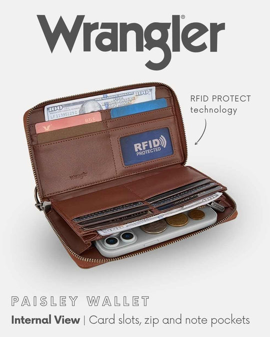 Wrangler Western Wallet Paisley