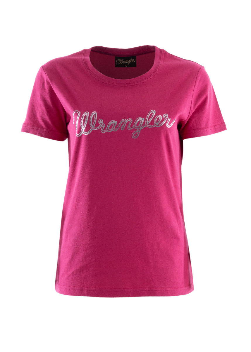 Wrangler PINK Lasso Logo Tee Shirt Top