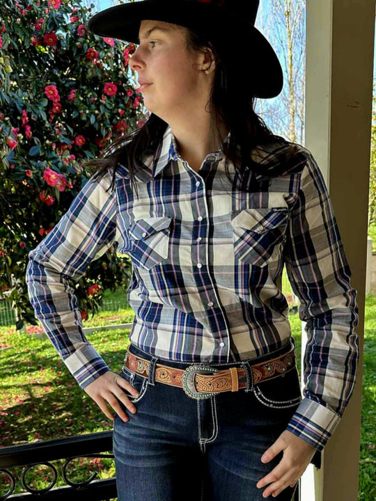 Wrangler Western Ladies Peyton Shirt 100% Cotton