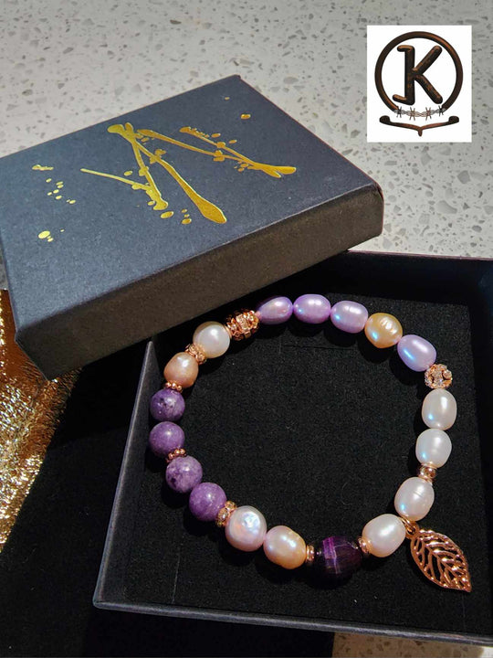 Jewellery - Genuine Semi Precious Gemstone & Freshwater Pearl Bracelet