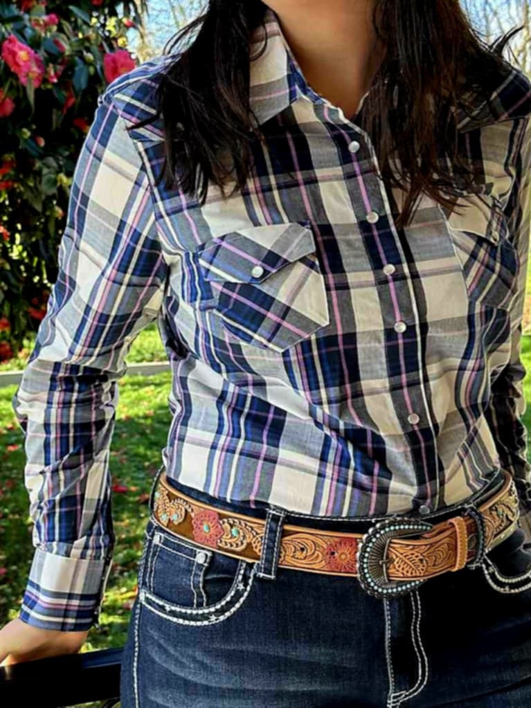 Wrangler Western Ladies Peyton Shirt 100% Cotton