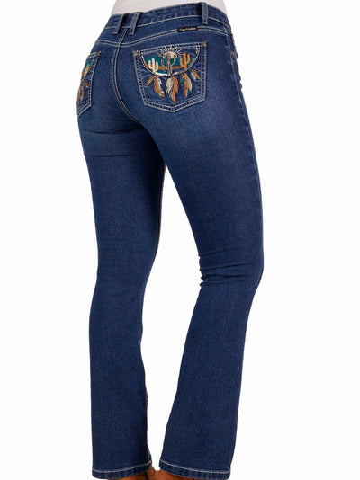 Pure Western Alba Bootcut 32" Leg Jeans  Cactus Feathers