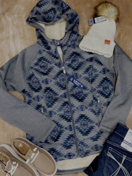 Ariat McCall Aztec Fleece Lined Hooded Jacket Size XL