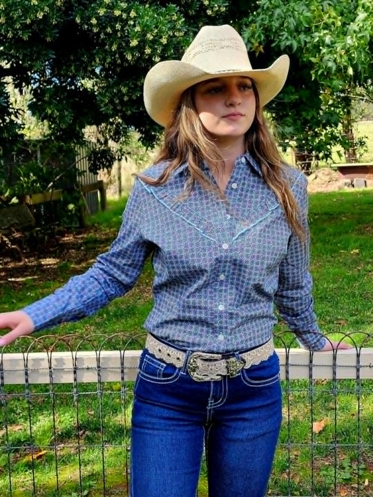 Wrangler Western Ladies Asher Shirt 100% Cotton