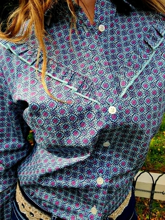 Wrangler Western Ladies Asher Shirt 100% Cotton