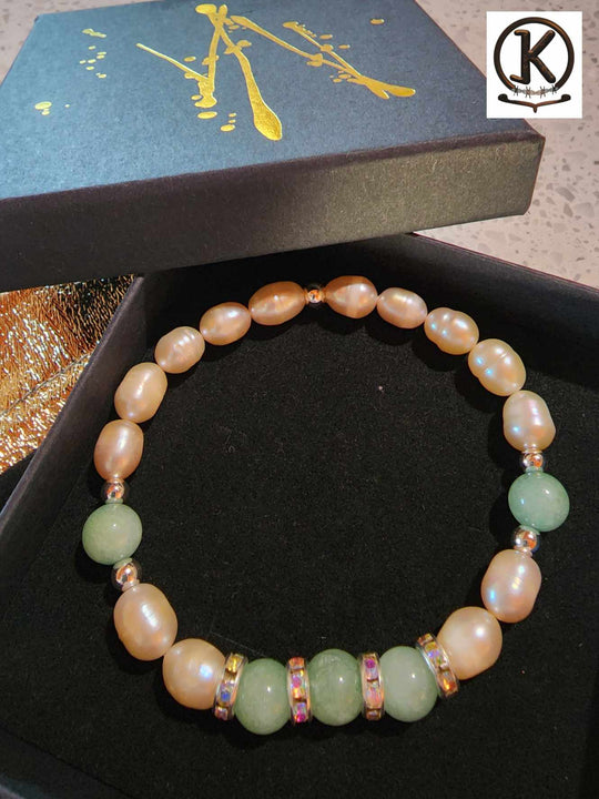 Jewellery - Genuine Semi Precious Gemstone & Freshwater Pearl Bracelet