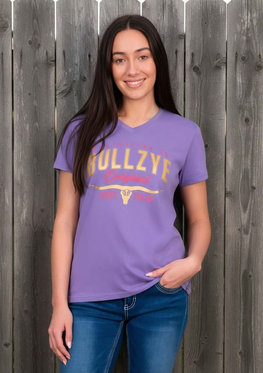 Bullzye Ladies Annie Tee Shirt Violet