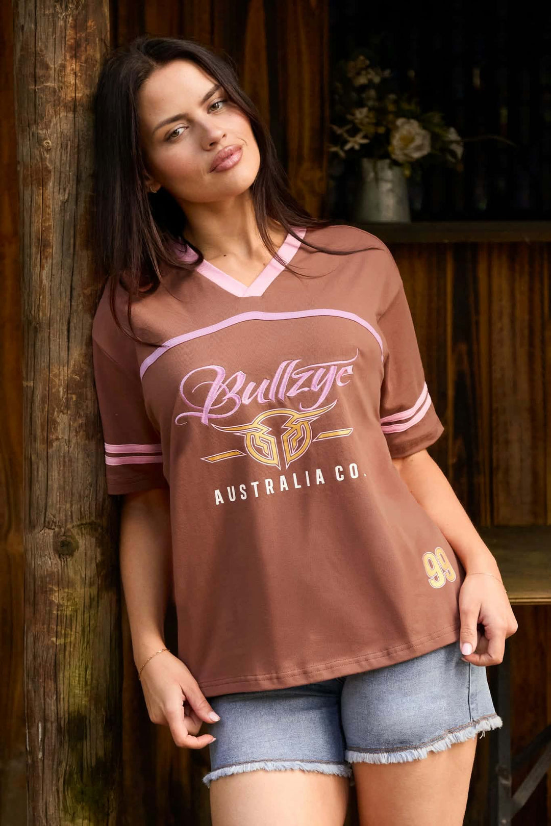 Bullzye Ladies Quincy Relaxed Baseball Tee Shirt