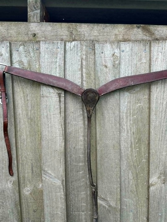 Breastcollar - USED Large Pony Basketweave leather breastplate