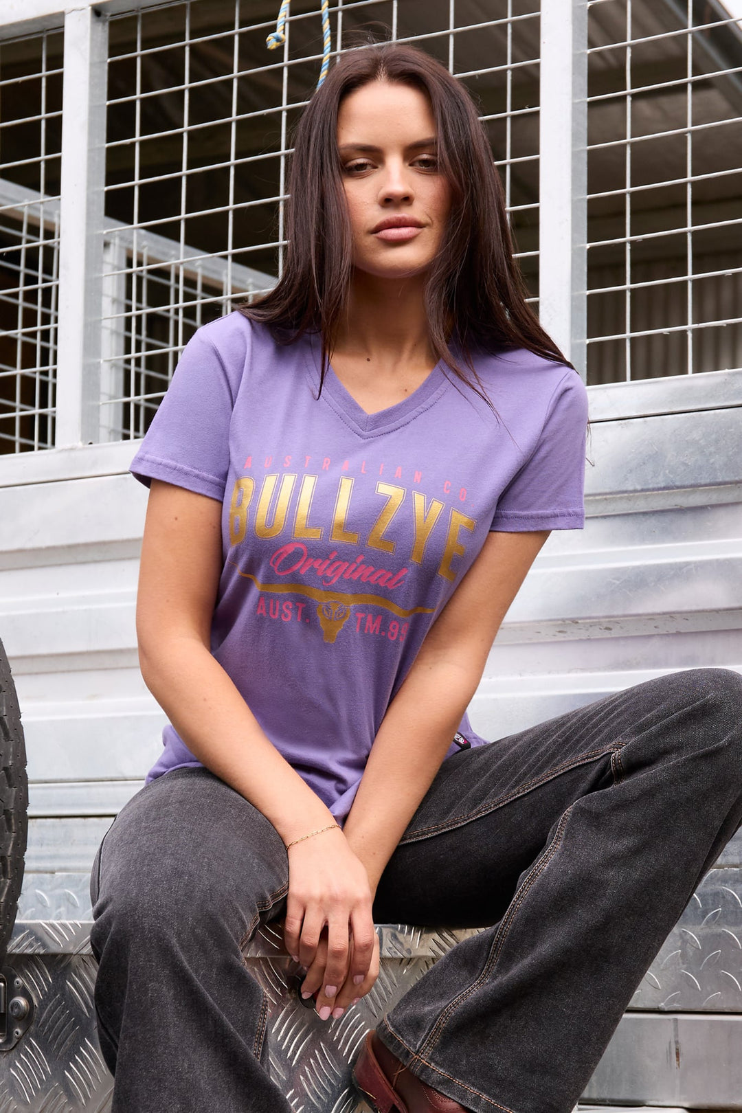 Bullzye Ladies Annie Tee Shirt Violet