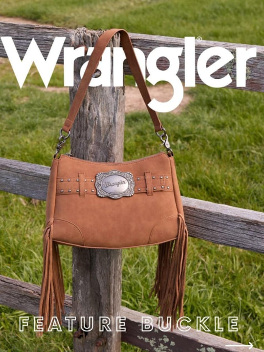Wrangler Buckle Western Crossbody Tote Handbag