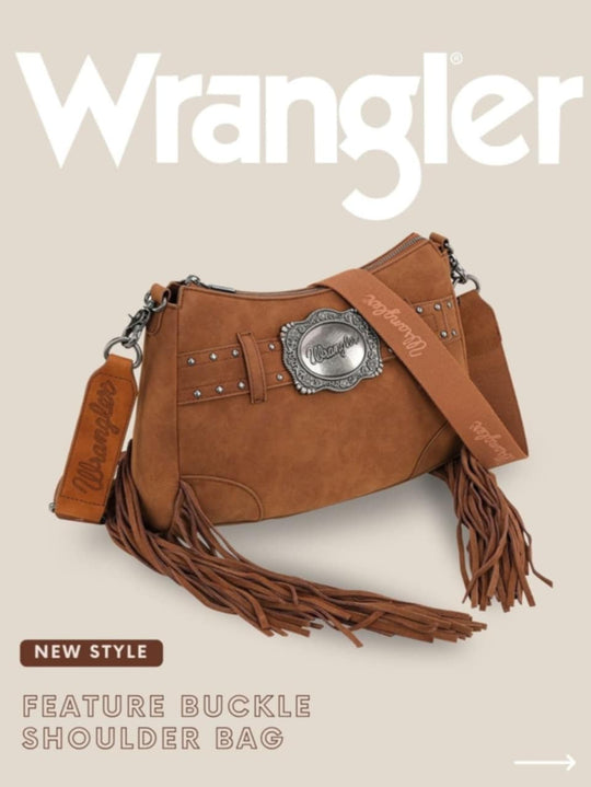 Wrangler Buckle Western Crossbody Tote Handbag