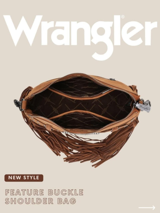 Wrangler Buckle Western Crossbody Tote Handbag