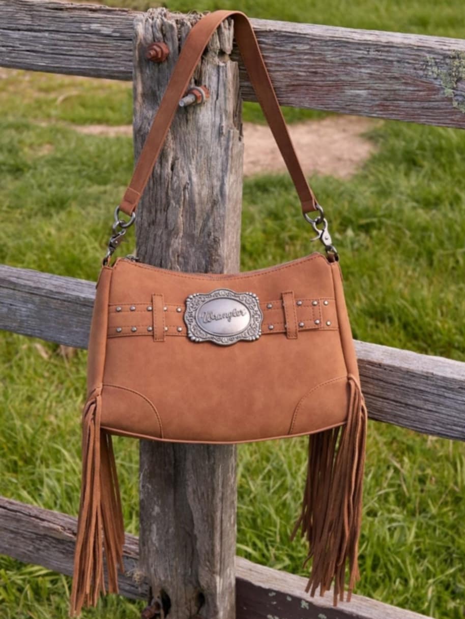 Wrangler Buckle Western Crossbody Tote Handbag