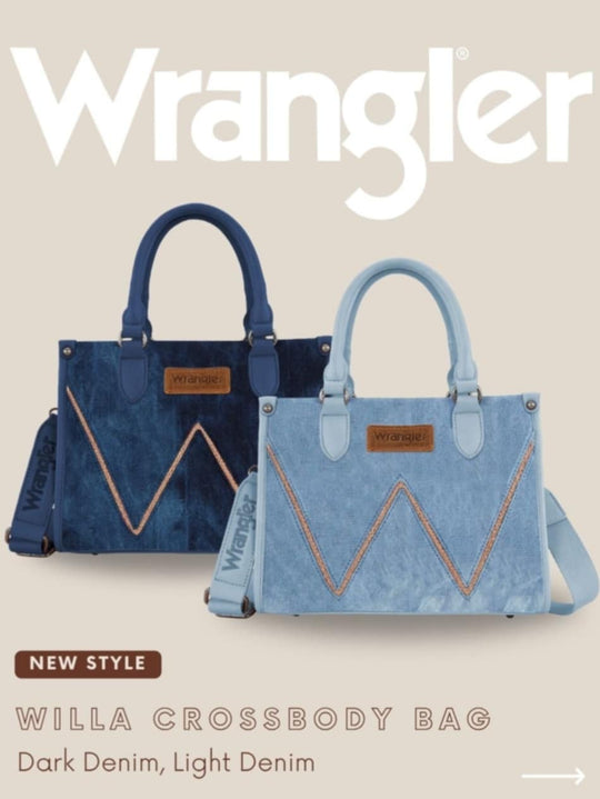 Wrangler Western Willa Denim Crossbody Tote Handbag