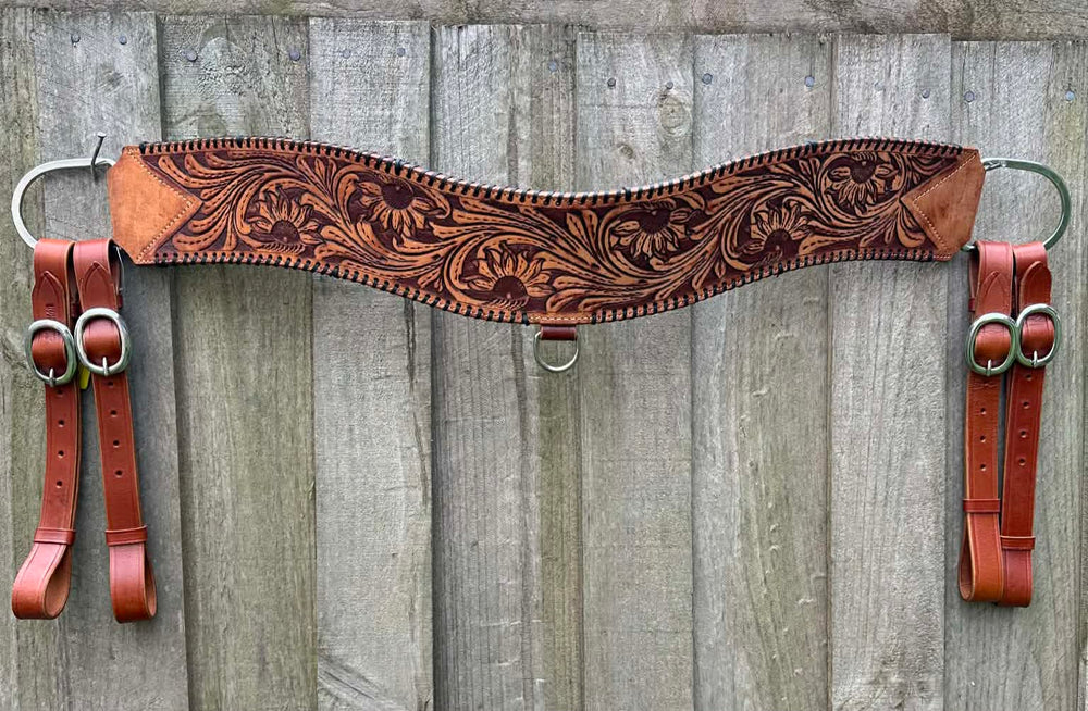 Tripping - Tooled Sunflower Breastcollar Breastplate