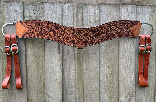 Tripping - Tooled Sunflower Breastcollar Breastplate
